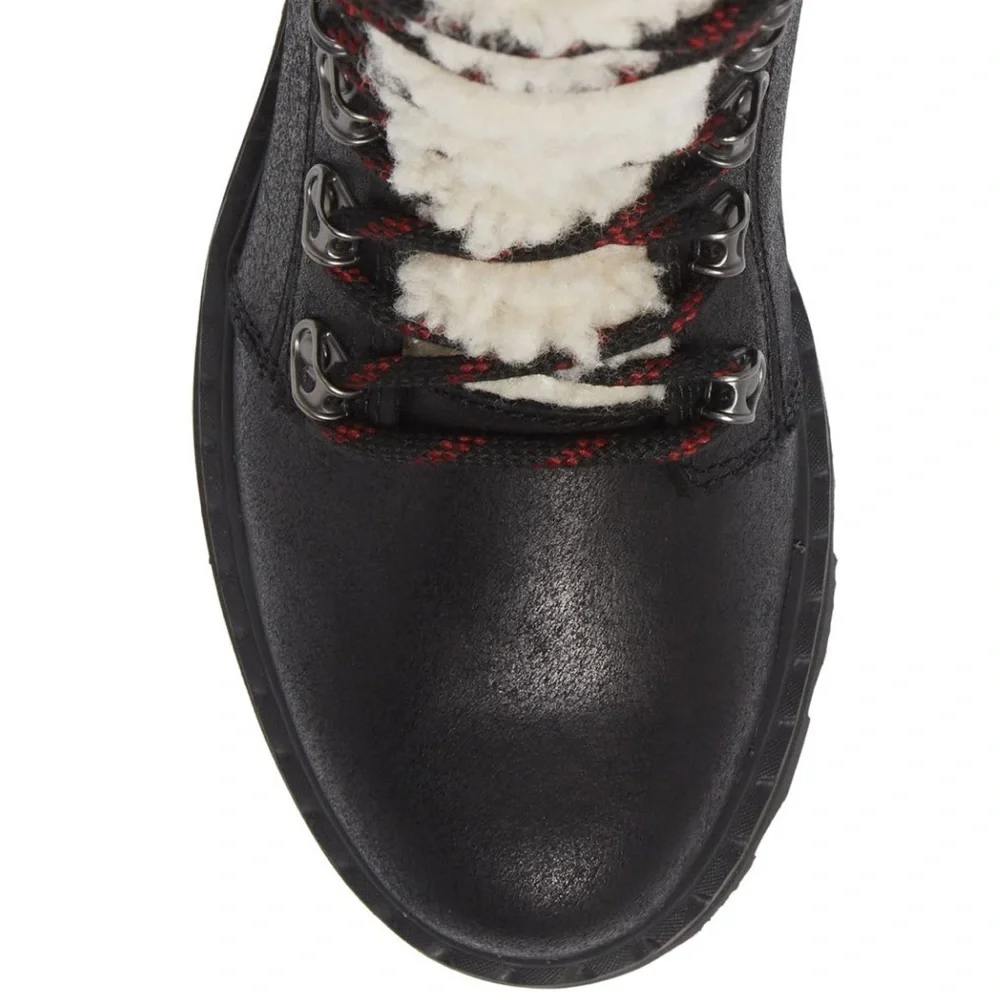 Sorel Lennox Genuine Shearling Trim Waterproof Lace Up Boot NWT